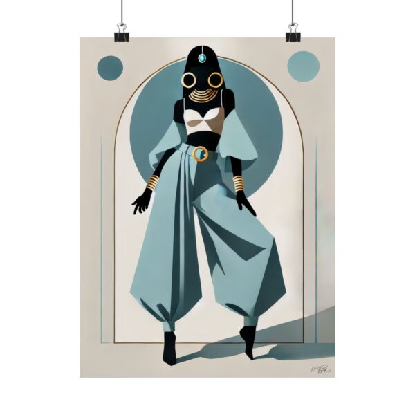 Jasmine Disney Princess Reimagined Art Deco Fashion Matte Vertical Poster, Geometric Bauhaus Cubism Aladdin Wall Art, Minimalist Abstract