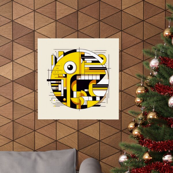 Art Poster, Pacman Pac-Man Minimalist Cubism Wall Decor, Matte Vertical Print, Abstract Art Print, Gaming Room Decor, Unique Home Decor - Image 8