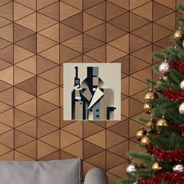 Abstract Ned Kelly Bushranger Aussie Geometric Poster, Cubist Bauhaus Art Print, Minimalist Vertical Wall Decor, Matte Vertical Posters - Image 4