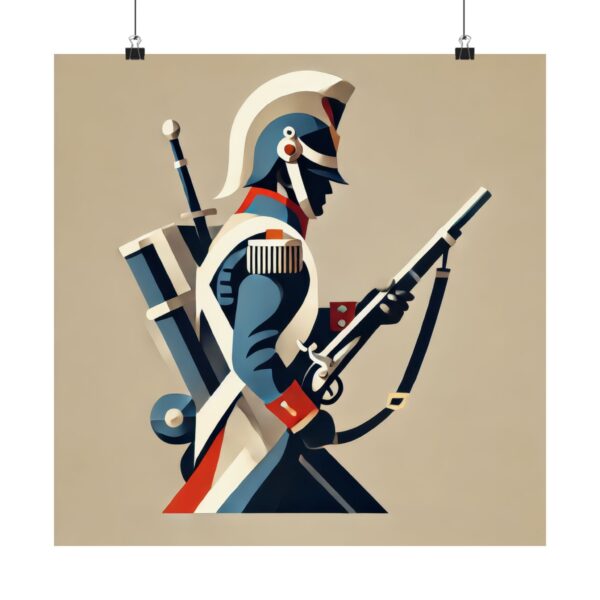 Napoleonic French Cuirassier Abstract Minimalist Bauhaus Art Wall Poster Soldier History