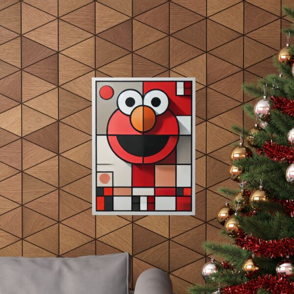Elmo Sesame Street Abstract Minimalist Matte Vertical Posters, Wall Art Prints, Geometric Bauhaus Decor, Kids Room Decoration, Nursery - Image 8