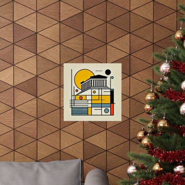 Acropolis Architecture Wall Art Poster, Abstract Bauhaus Minimalist Matte Vertical Poster, Home Decor Print, Gift for Architecture Lover, - Image 4