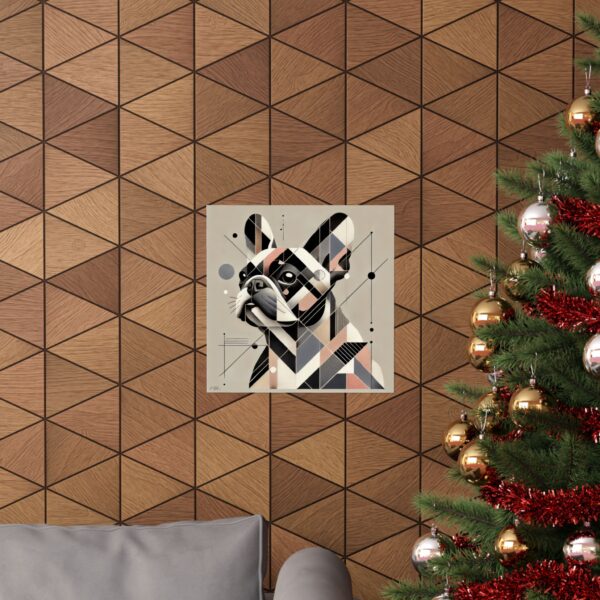 Dog Lover Wall Art, French Bulldog Minimalist Poster, Geometric Bauhaus Print, Cubist , Matte Vertical Art Print, dog Frenchie - Image 4