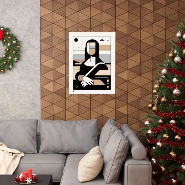Abstract Mona Lisa Geometric Wall Art Poster, Minimalist Bauhaus Decor, Matte Vertical Art Print, Home Office Decor, Gift for Art Lovers, - Image 12