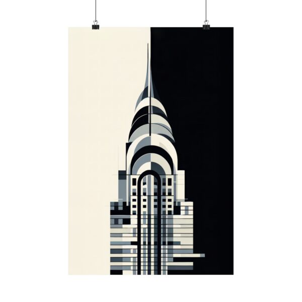 The Chrysler Building Abstract Minimalist Wall Art Poster Geometric Art Deco - Image 5