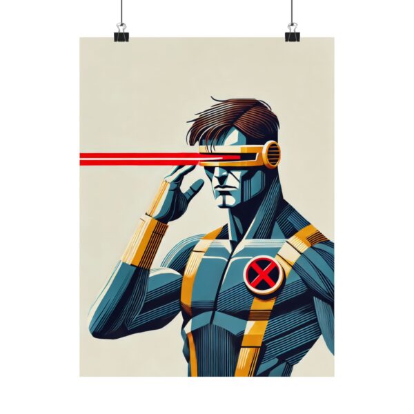 Geometric Cyclops X-Men Abstract Wall Poster, Minimalist Colorful Art Print, Matte Vertical Decor, X-Men '97 Poster, Cyclops Fan Gift,