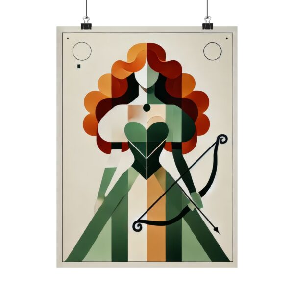 Merida Disney Princess Archery Bauhaus Abstract Minimalist Wall Art Poster Geometric, Matte Vertical Poster Print, Nursery Decor, Girls Room