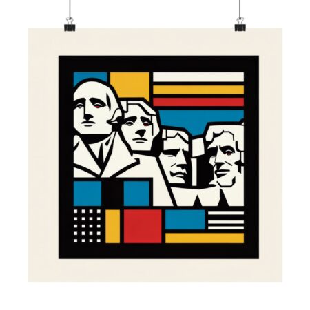 Mount Rushmore Bauhaus Abstract Minimalist Art American Landmarks