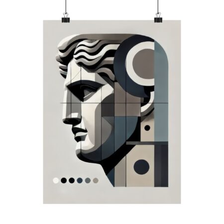 Vertical Posters, David Inspired Abstract Wall Art, Minimalist Geometric Stoic Poster, Matte Art Print, Bauhaus Decor, Gift for Art Lover