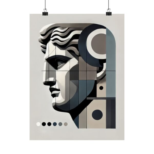 Vertical Posters, David Inspired Abstract Wall Art, Minimalist Geometric Stoic Poster, Matte Art Print, Bauhaus Decor, Gift for Art Lover