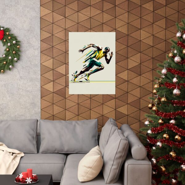 Usain Bolt Abstract Sports Poster, Minimalist Jamaica Geometric Wall Art Print, Matte Vertical Decor, Olympics Gift, Athletic Room Decor, - Image 12