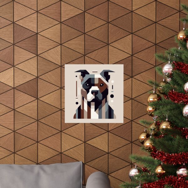 Staffordshire Bull Terrier Pitbull Abstract Minimalist Wall Art Poster - Geometric Bauhaus, Matte Vertical Posters, Dog Lover Gift, Modern - Image 4