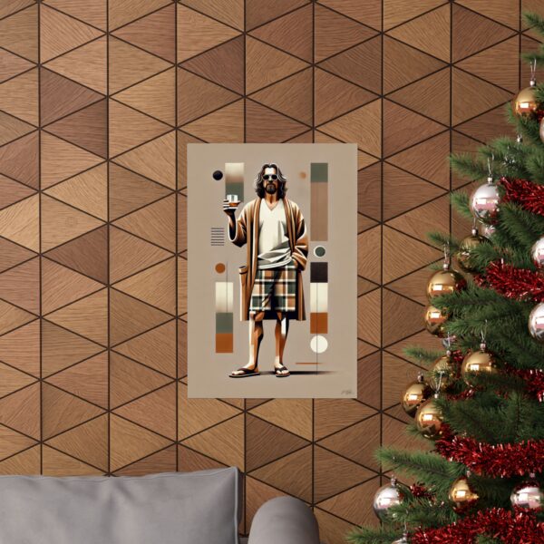 The Dude Abstract Minimalist Poster, Geometric Wall Art, Vertical Art Print, Bauhaus Design The Big Lebowski Gift, White Russian Movie Decor - Image 8