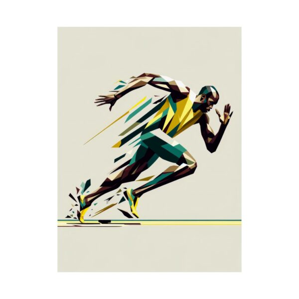 Usain Bolt Abstract Sports Poster, Minimalist Jamaica Geometric Wall Art Print, Matte Vertical Decor, Olympics Gift, Athletic Room Decor, - Image 2