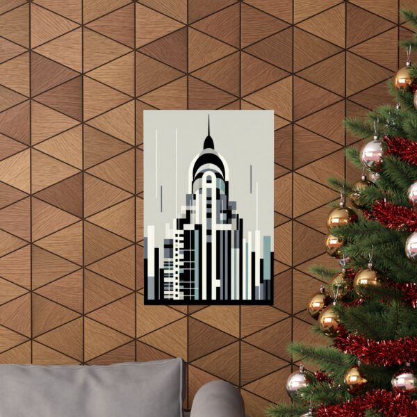 The Chrysler Building Abstract Minimalist Wall Art Poster Geometric Art Deco - Image 8