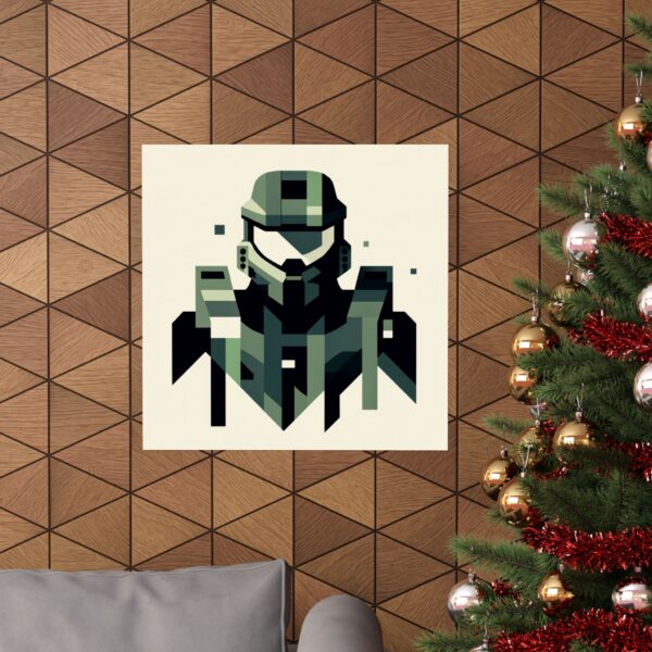 Abstract Halo Master Chief Poster, Minimalist Cubist Art Wall Print, Matte Vertical Home Decor, Gamer Gift, Video Game Fan Art, Spartan - Image 12