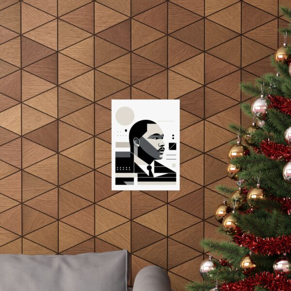 Abstract Minimalist Bauhaus Wall Art Poster, Martin Luther King Jr Matte Vertical Poster, Minimalist MLK Jr Vertical Art Print, MLK Jr - Image 4