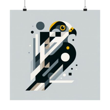 Peregrine Falcon Abstract Minimalist Bauhaus Art Wall Poster Animal Brutalist Bird