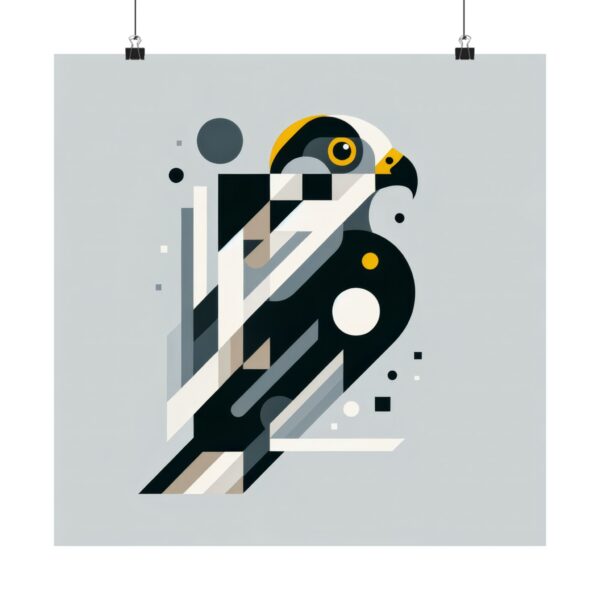 Peregrine Falcon Abstract Minimalist Bauhaus Art Wall Poster Animal Brutalist Bird