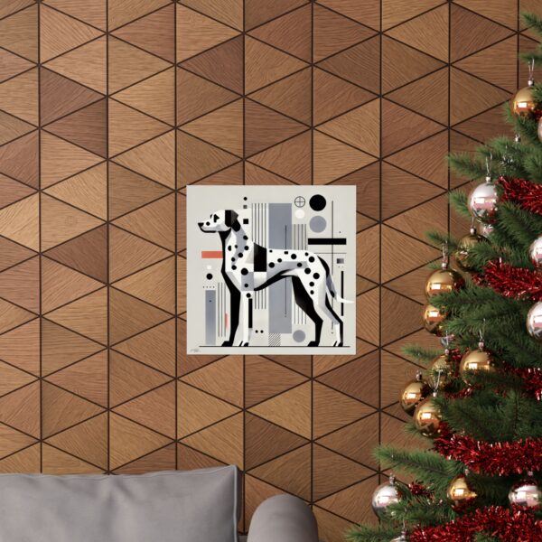 Dalmatian Dog Wall Art Poster, Abstract Minimalist Geometric Bauhaus Cubism Print - Matte Vertical Posters, Home Decor, Animal Lover Gift, - Image 4