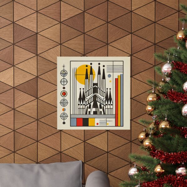 Basílica de la Sagrada Família Cathedral Abstract Architecture Minimalist Bauhaus Gemetric Poster Wall Art - Image 8