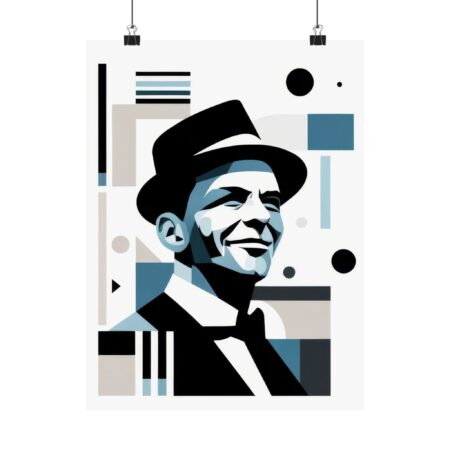 Abstract Bauhaus Frank Sinatra Minimalist Poster Wall Art, Matte Vertical Posters, Rat Pack, Music Room Decor, Bauhaus Art Print, Minimalist