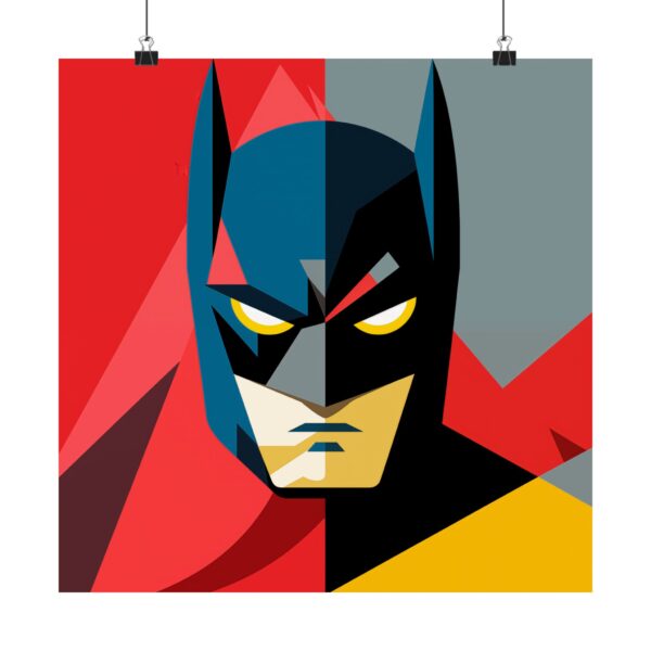 Batman Abstract Minimalist Retro Wall Art Poster, Matte Posters, Home Decor, Gift for Comic Book Fans, Justice League, Superhero