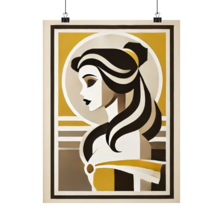 Vertical Posters, Belle Disney Princess Beauty and the Beast Abstract Minimalist Art Bauhaus Cubist Print, Wall Art Decor, Gift for Disney