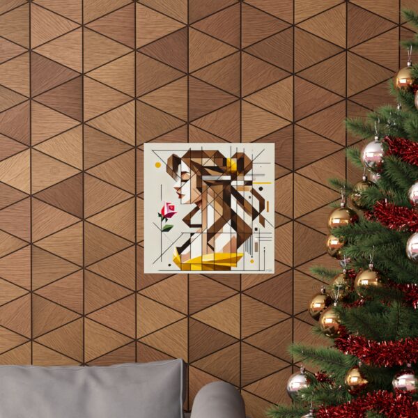Belle Disney Princess Inspired Geometric Abstract Wall Art Poster, Minimalist Print, Matte Vertical Decor Print Gift, Beauty and the Beast - Image 4