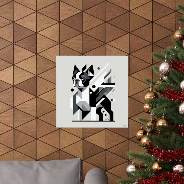 Dog Lover Wall Art, Boston Terrier Minimalist Poster, Geometric Bauhaus Print, Cubist Home Decor, Matte Vertical Art Print, Animal Pet - Image 8