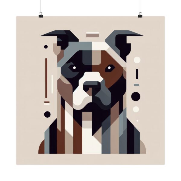 Staffordshire Bull Terrier Pitbull Abstract Minimalist Wall Art Poster - Geometric Bauhaus, Matte Vertical Posters, Dog Lover Gift, Modern - Image 9