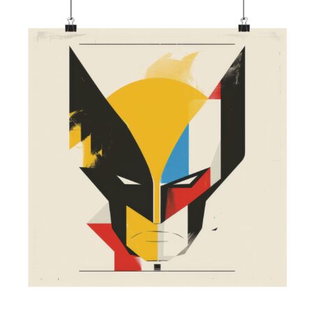 Wolverine Cowl Abstract Minimalist Retro Wall Art Poster, Matte Vertical Posters, Home Decor, Dorm Room Decor, Gift for Marvel Fan, X-Men