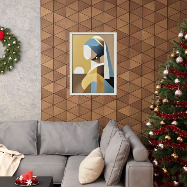 Abstract Geometric Bauhaus Matte Vertical Posters, Girl with a Pearl Earing By Johannes Vermeer Reimagined Wall Art Poster, Minimalist Home - Image 12