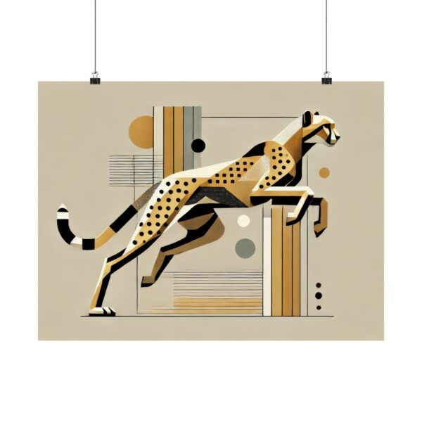 Cheetah Abstract Wall Art, Poster, Geometric Minimalist Print, Cubist Bauhaus Decor, Matte Horizontal Posters - Image 5