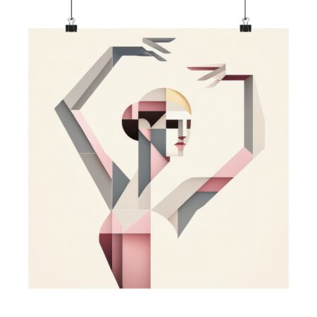 Ballerina Ballet Cubism Bauhaus Abstract Minimalist Wall Poster Art