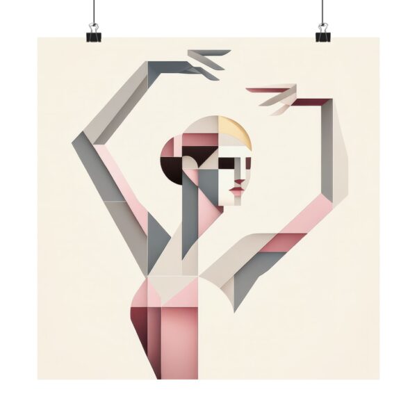 Ballerina Ballet Cubism Bauhaus Abstract Minimalist Wall Poster Art
