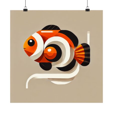 Clown Fish Abstract Minimalist Wall Art Nemo