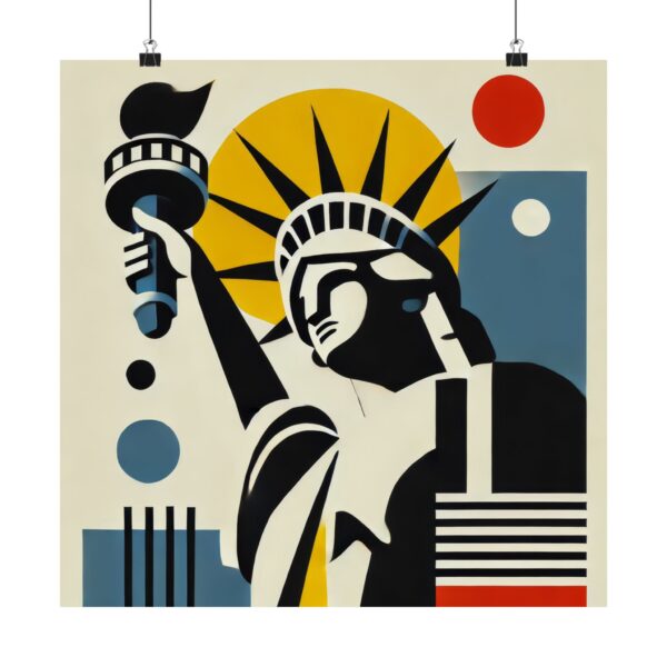 Statue of Liberty Abstract Minimalist Bauhaus Art Wall Poster Architecture