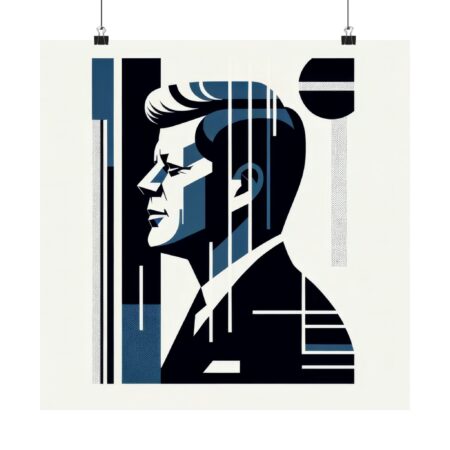 John F. Kennedy JFK Abstract Minimalist Bauhaus Art Wall Poster History President