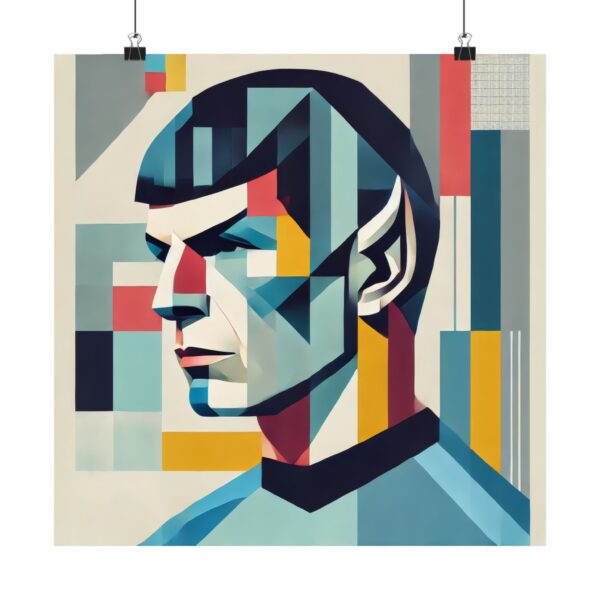 Spock Bauhaus Abstract Poster, Star Trek Minimalist Wall Art, Matte Vertical Print, Geek Gift, Sci-Fi Decor, Fan Art, Room Decoration