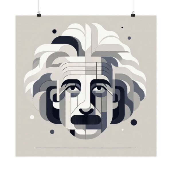 Albert Einstein Abstract Minimalist Bauhaus Wall Art Poster - Image 9