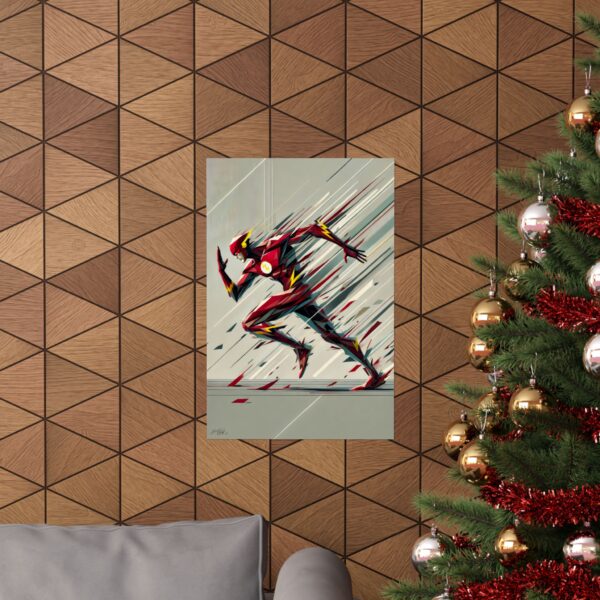 Vertical Poster, Flash DC Comics Wall Art, Geometric Abstract Minimalist Bauhaus Cubism Print, Matte Decor, Gift for Comic Book Fans, Home - Image 8