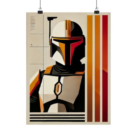 Boba Fett Abstract Minimalist Bauhaus Art Wall Poster Geometric Star Wars Mando