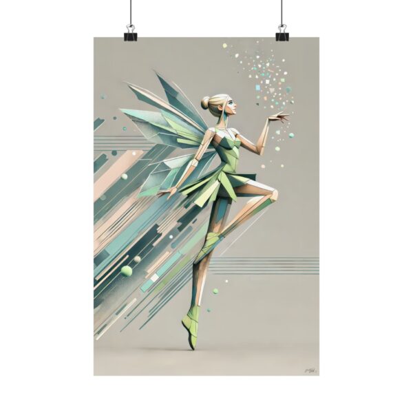 Tinkerbell Poster, Disney Wall Art, Abstract Print, Minimalist Art, Geometric Decor, Vertical Print, Matte Poster, Peter Pan Art, Cubism
