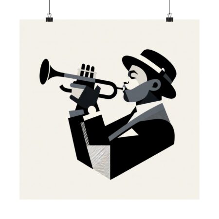 Louis Armstrong Abstract Minimalist Bauhaus Art Wall Poster Music Artist Jazz