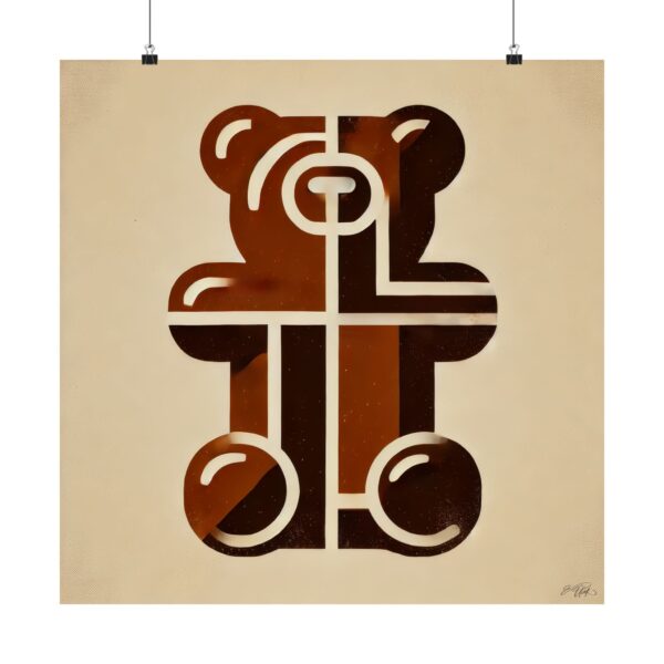 Gummy Bear Brown Cola Bauhaus Abstract Minimalist Wall Art Poster Geometric Colorful Cubism