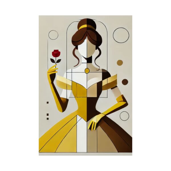 Belle Beauty and The Beast Disney Princess Abstract Minimalist Bauhaus Art Wall Poster Geometric - Image 2