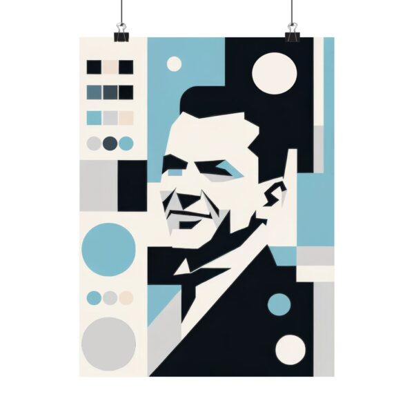 Abstract Bauhaus Frank Sinatra Minimalist Poster Wall Art, Matte Vertical Posters, Rat Pack, Music Room Decor, Bauhaus Art Print, Minimalist