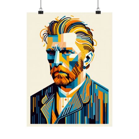 Vincent Van Gogh Self Portrait Reimagined Classical Painting Abstract Minimalist Wall Art Poster Geometric