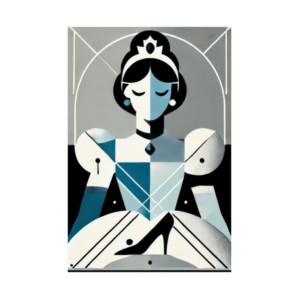 Bauhaus Abstract Wall Poster, Cinderella Disney Princess Geometric Art Print - Minimalist Decor, Matte Vertical Posters, Nursery Room Decor, - Image 2